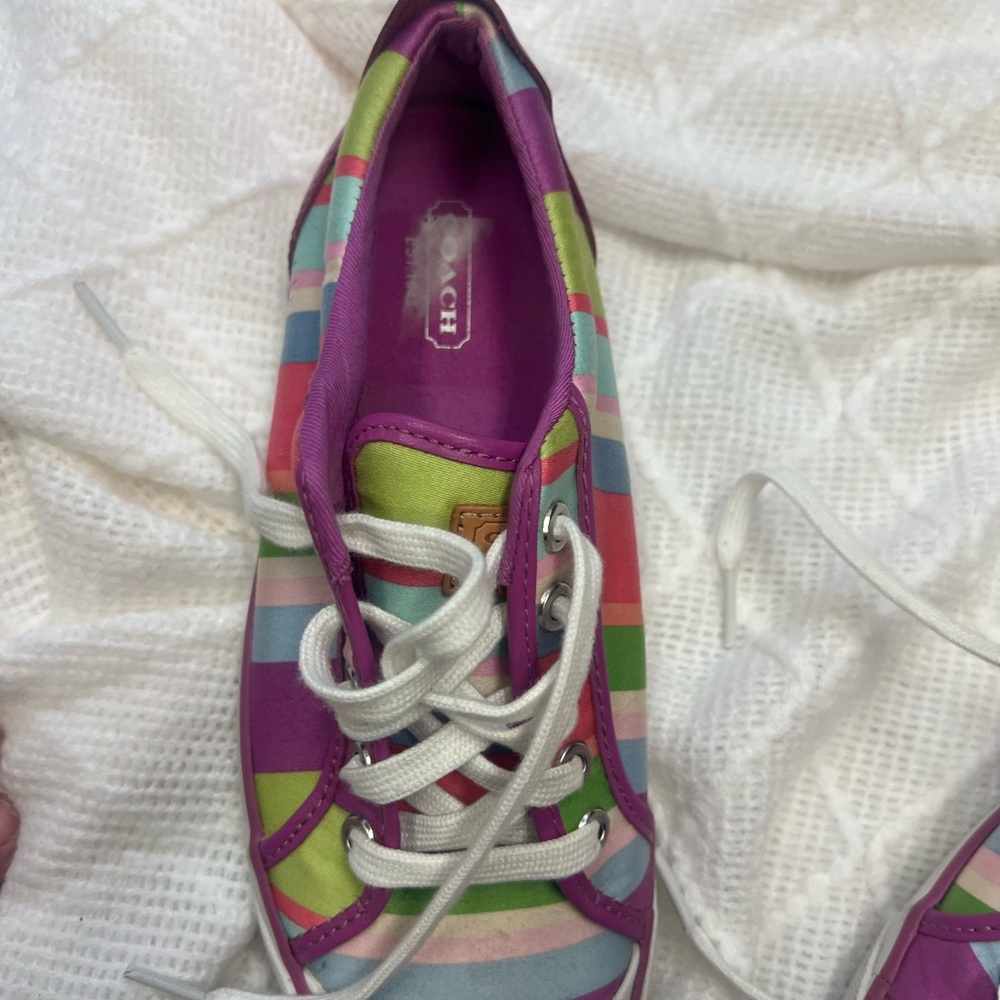 Coach Purple and Green Casual Sneakers - Picture 2 of 4